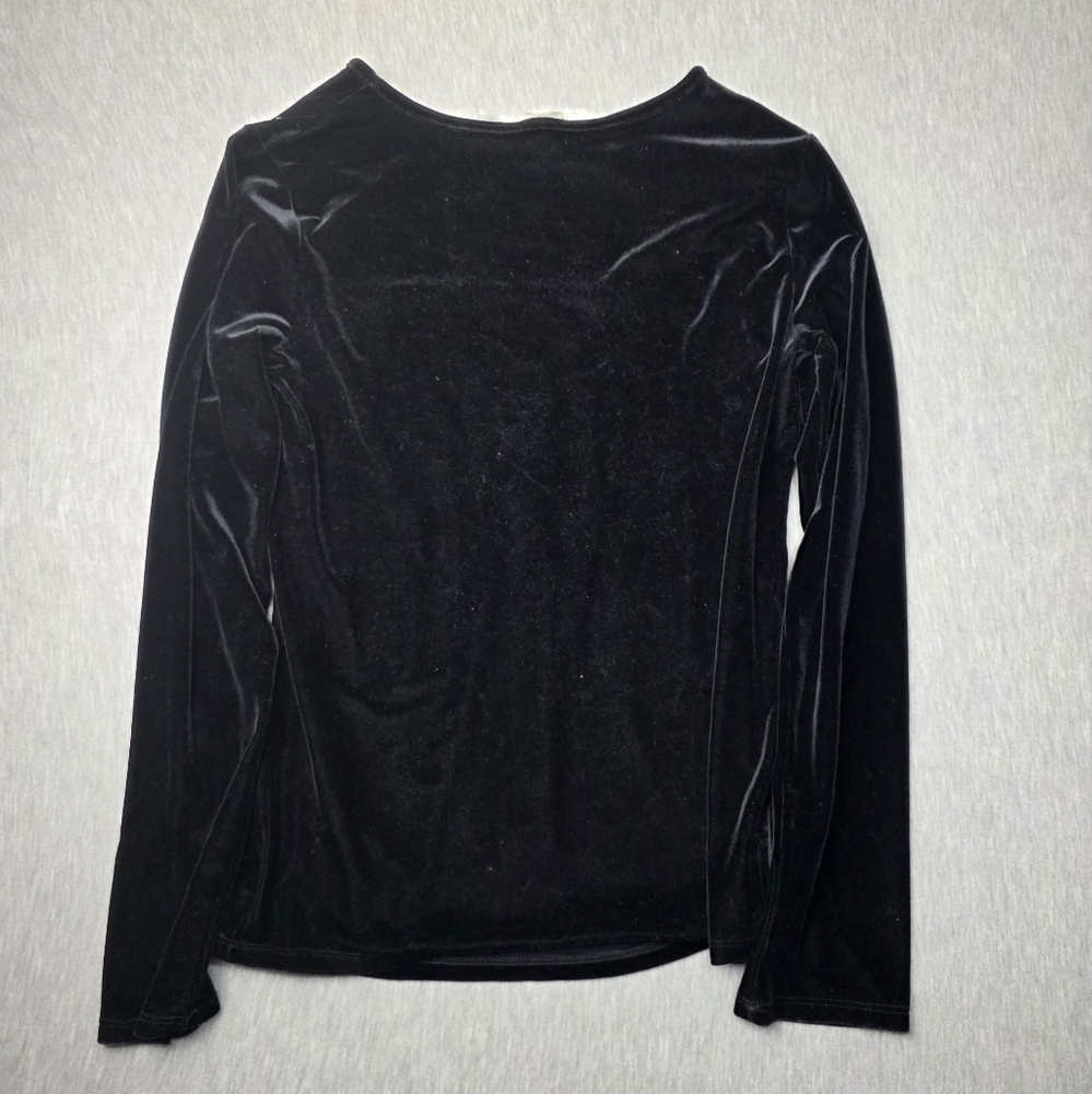 Elegant Black Velvet Girls XL 14/16 Top - Picture 5 of 5